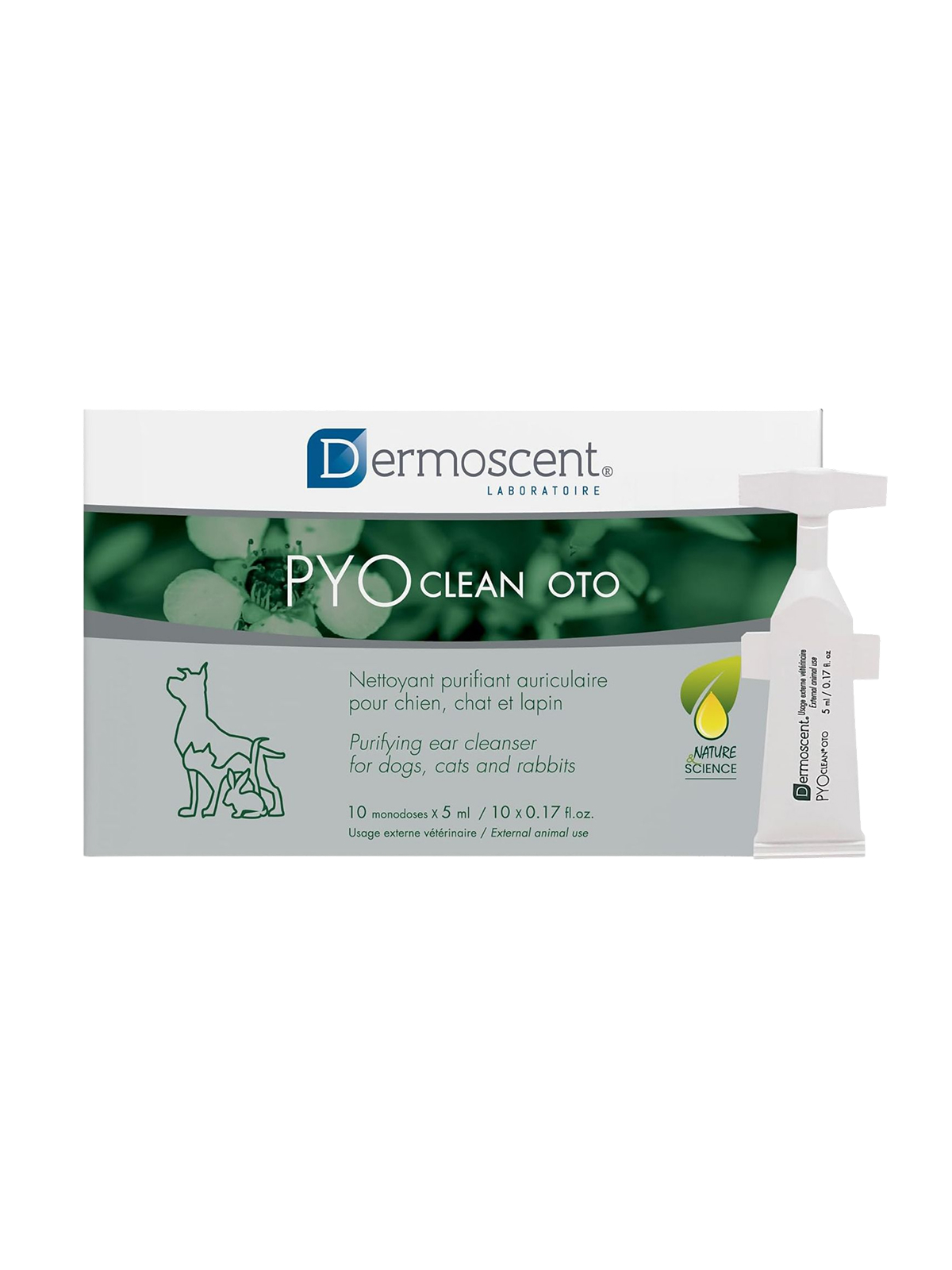 Ушные капли для кошек и собак Dermoscent PYOclean Oto 5*10 мл.