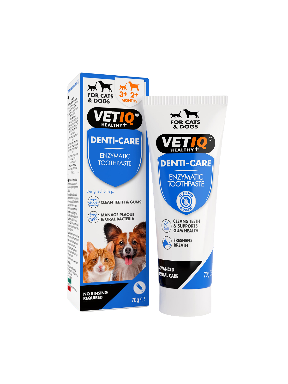 Энзимная паста для зубов собак и кошек VETIQ Denti-Care Enzymatic 70 г.
